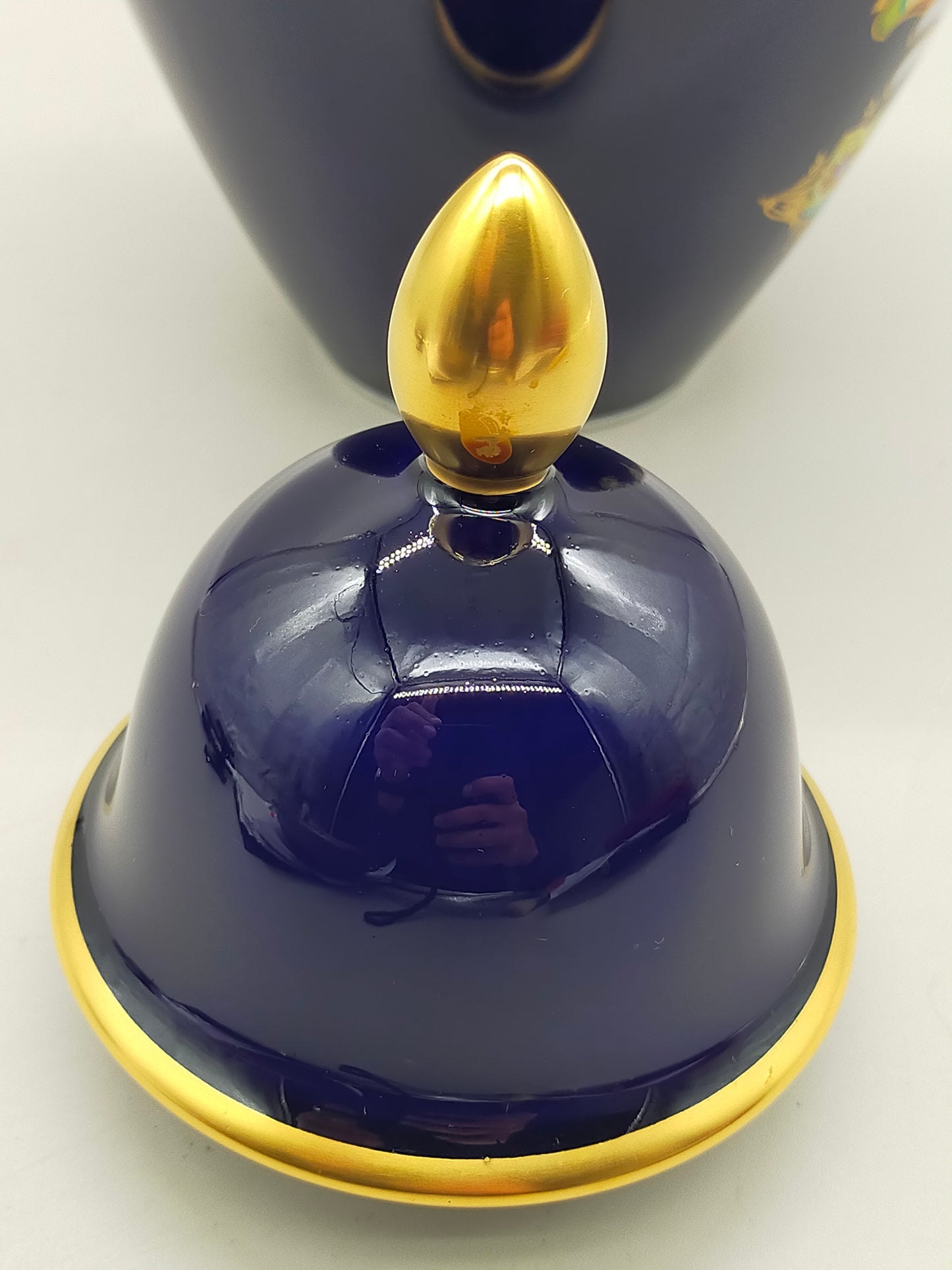 Elegante Heinrich Porzellan Vase Echt Kobalt mit Golddekor