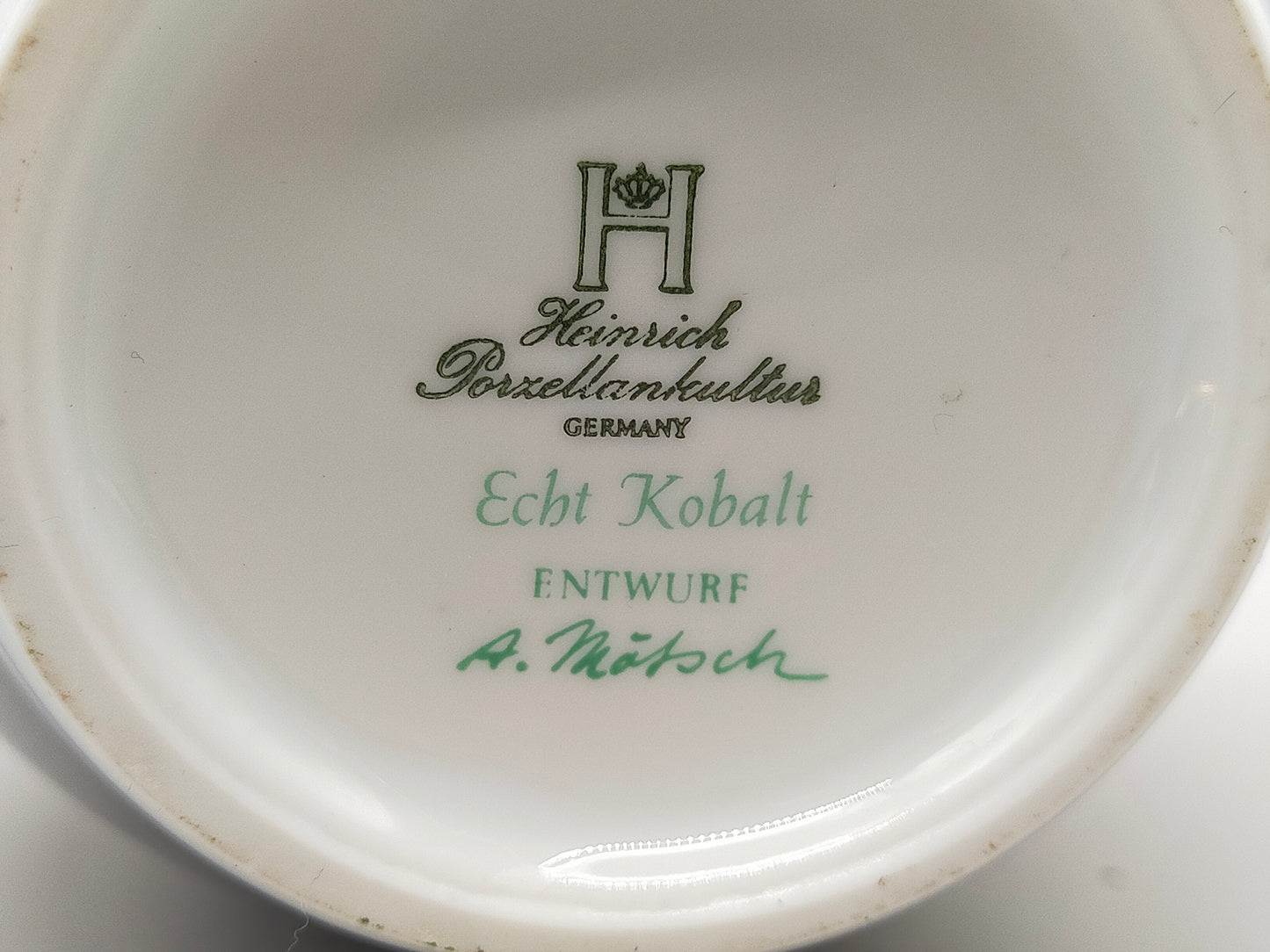 Elegante Heinrich Porzellan Vase Echt Kobalt mit Golddekor
