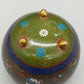 Prachtvolle Japanische Cloisonné Deckeldose Florales Design Goldakzente