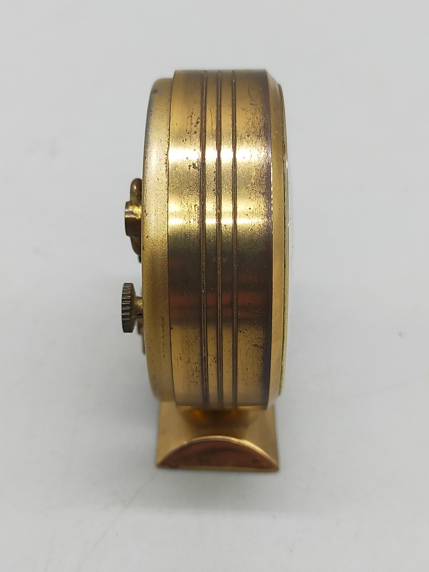 Vintage Dugena Tisch Uhr Goldfarbenes Mid-Century Design