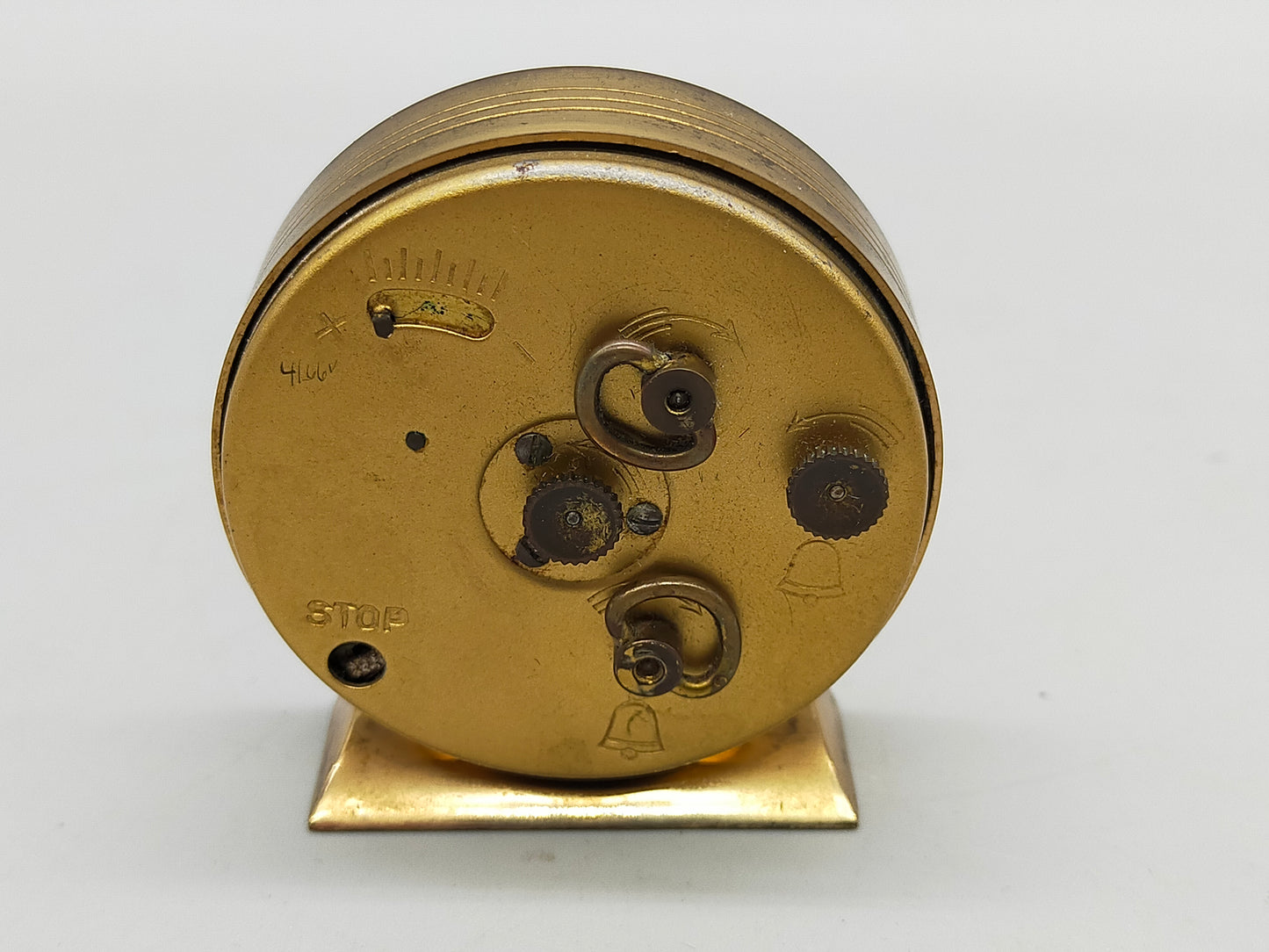 Vintage Dugena Tisch Uhr Goldfarbenes Mid-Century Design