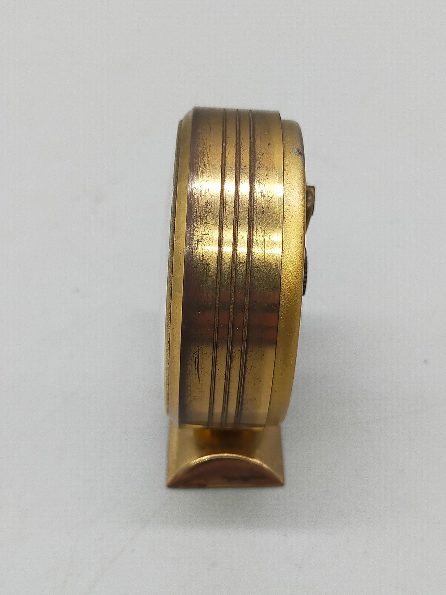 Vintage Dugena Tisch Uhr Goldfarbenes Mid-Century Design