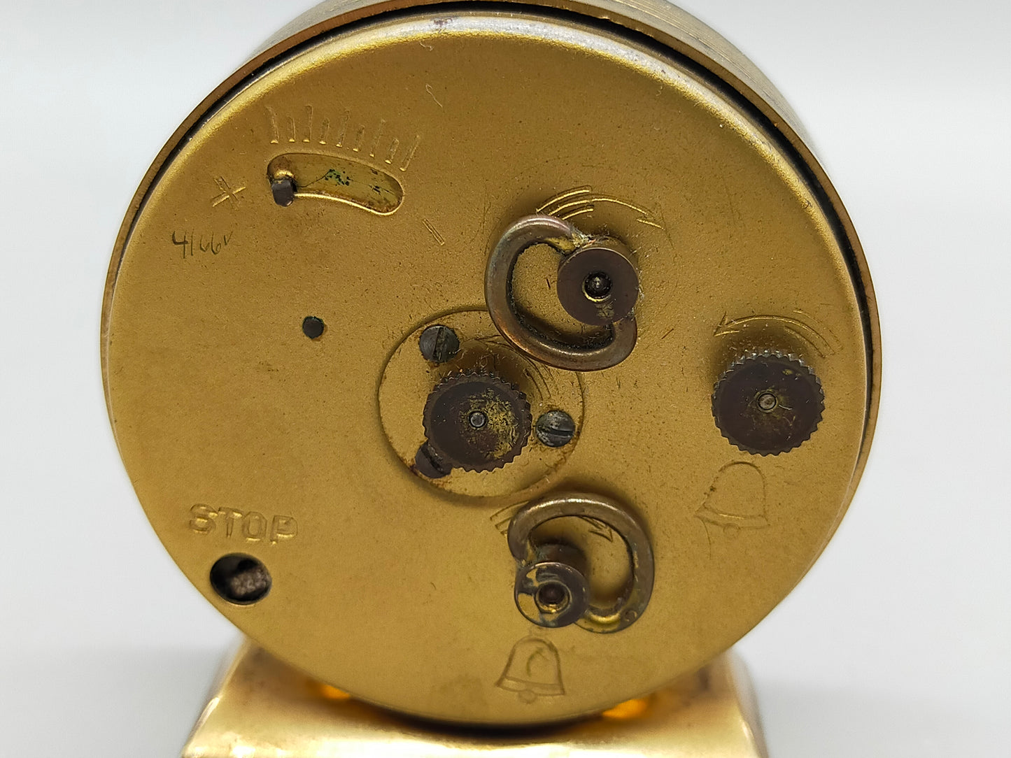 Vintage Dugena Tisch Uhr Goldfarbenes Mid-Century Design