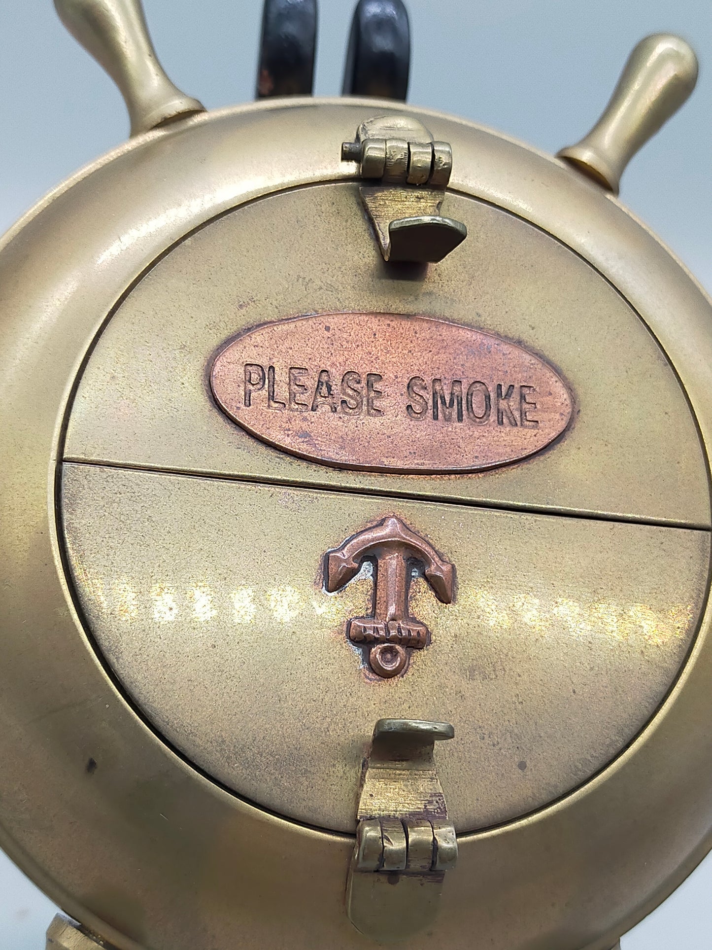 Nostalgischer Messing Schiffsrad Aschenbecher Maritimes Design