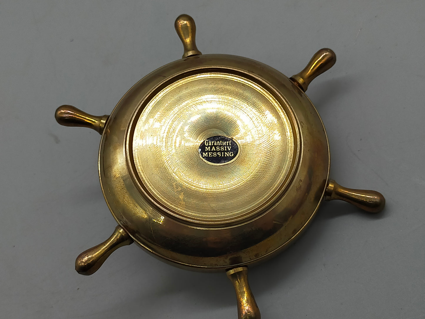 Nostalgischer Messing Schiffsrad Aschenbecher Maritimes Design