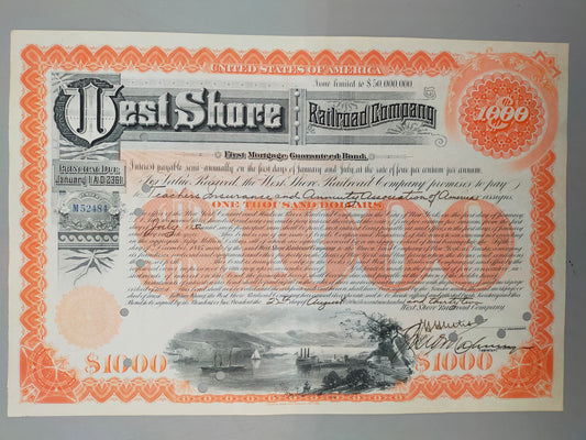 West Shore Railroad Company Historische Anleihe 1000 Dollar 1932