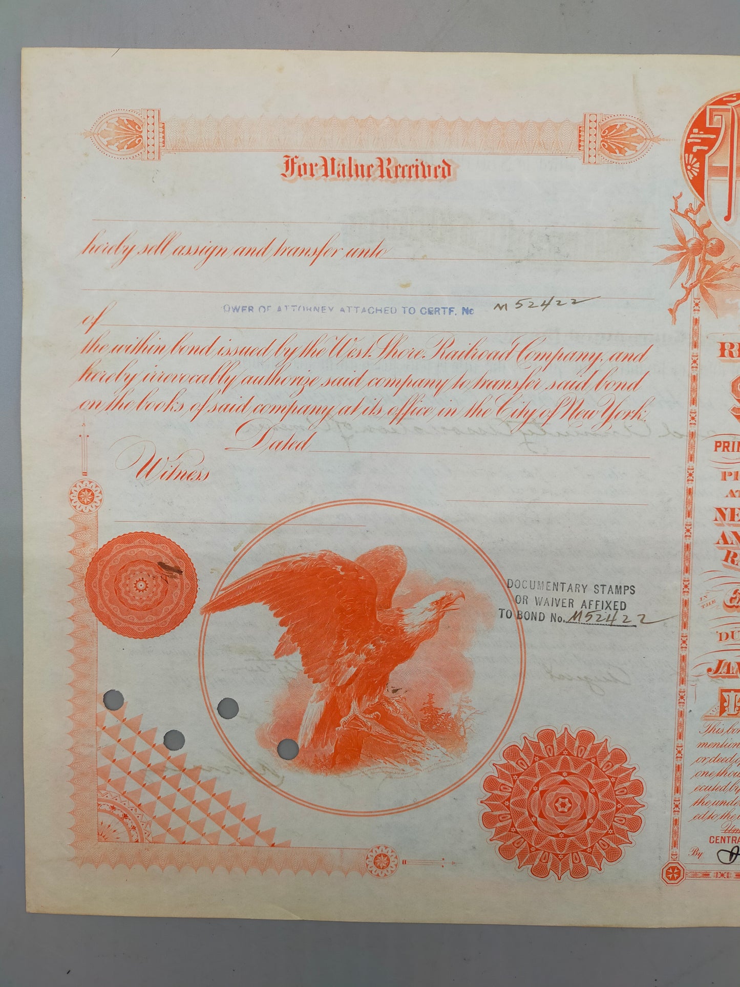 West Shore Railroad Company Historische Anleihe 1000 Dollar 1932