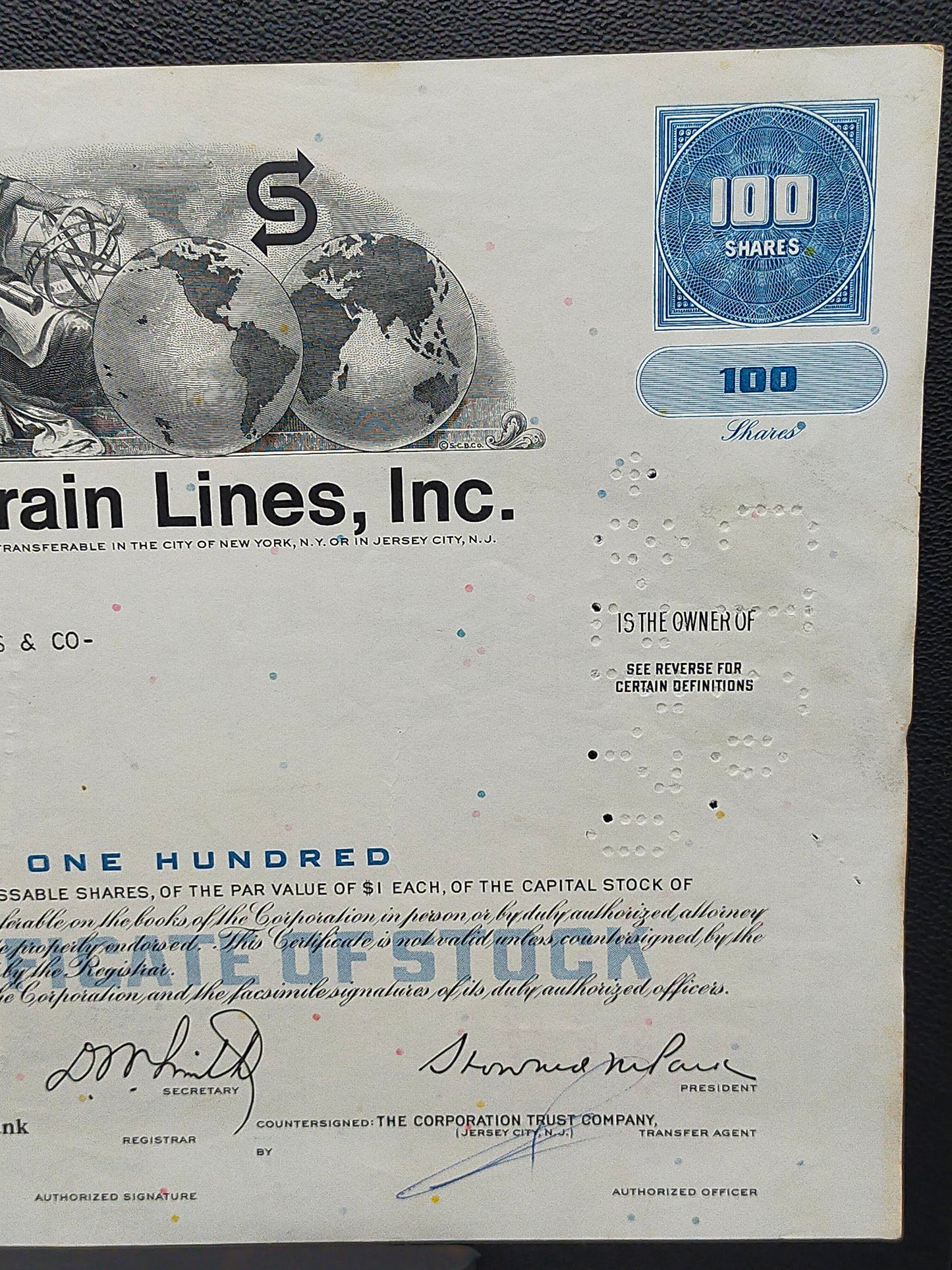 Historische Seatrain Lines Aktie 1969 Antikes Wertpapier