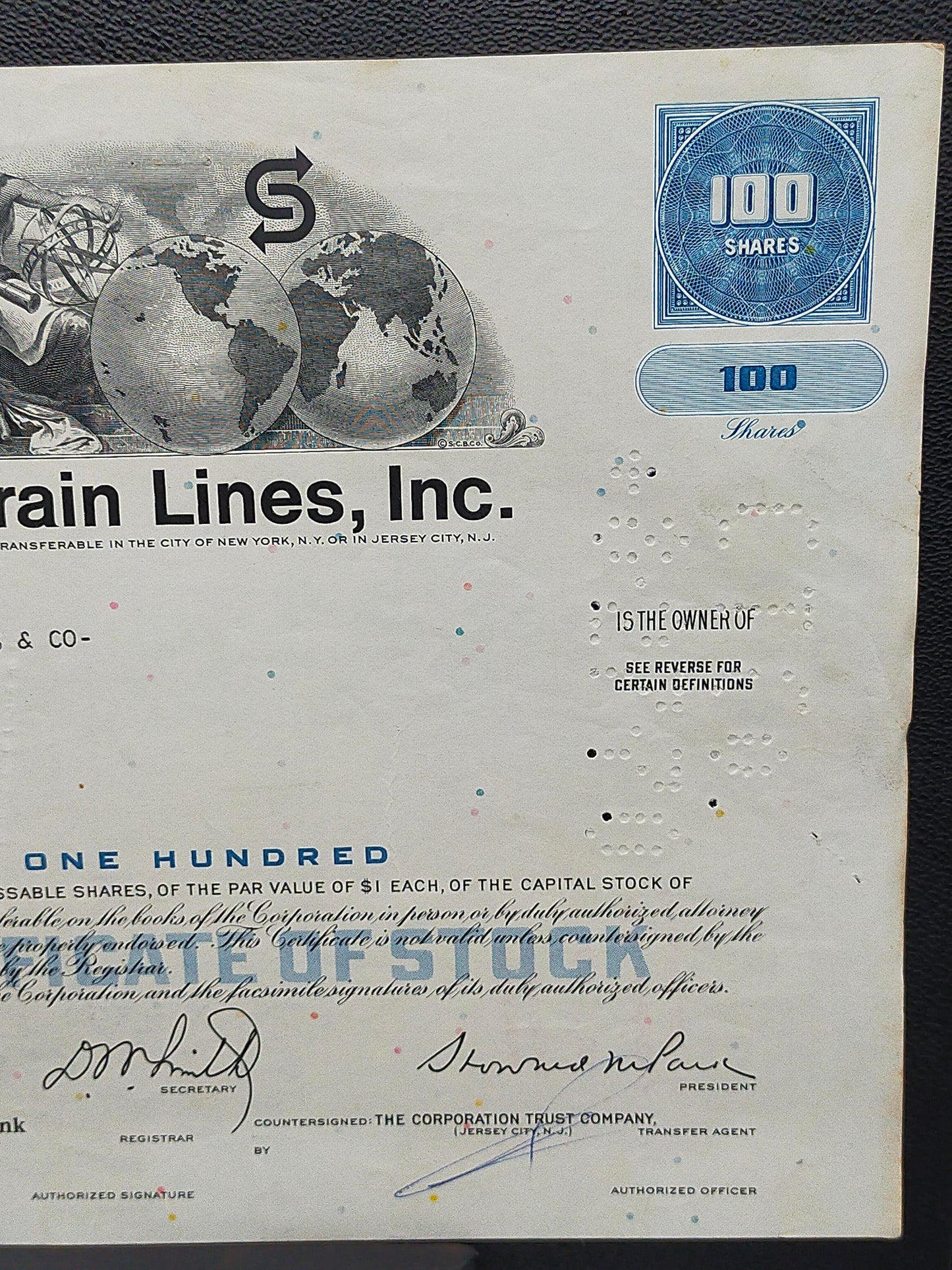 Historische Seatrain Lines Aktie 1969 Antikes Wertpapier