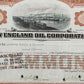 Historische New England Oil Corporation Aktie von 1922