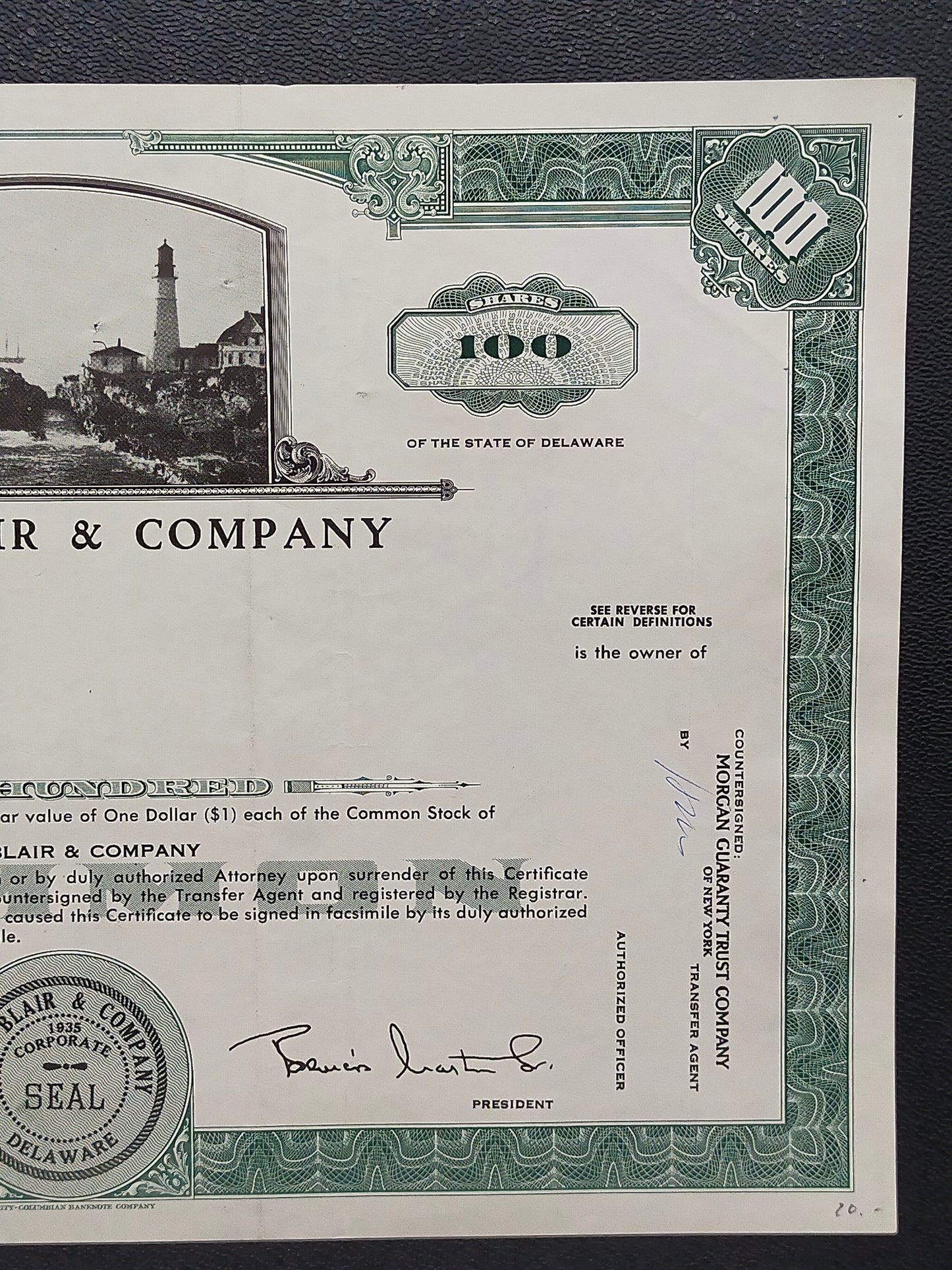 Historische Aktie John Blair & Company 100 Shares von 1968