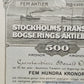 Historisches Aktiebrev 1918 – Stockholms Transport och Bogserings AB