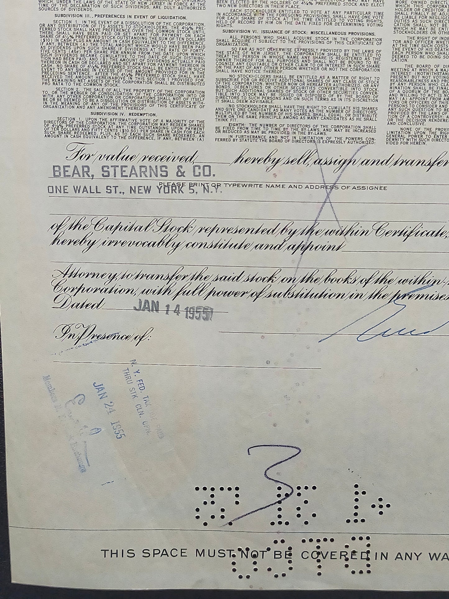 Historische United States Lines Company Aktie 100 Shares von 1955