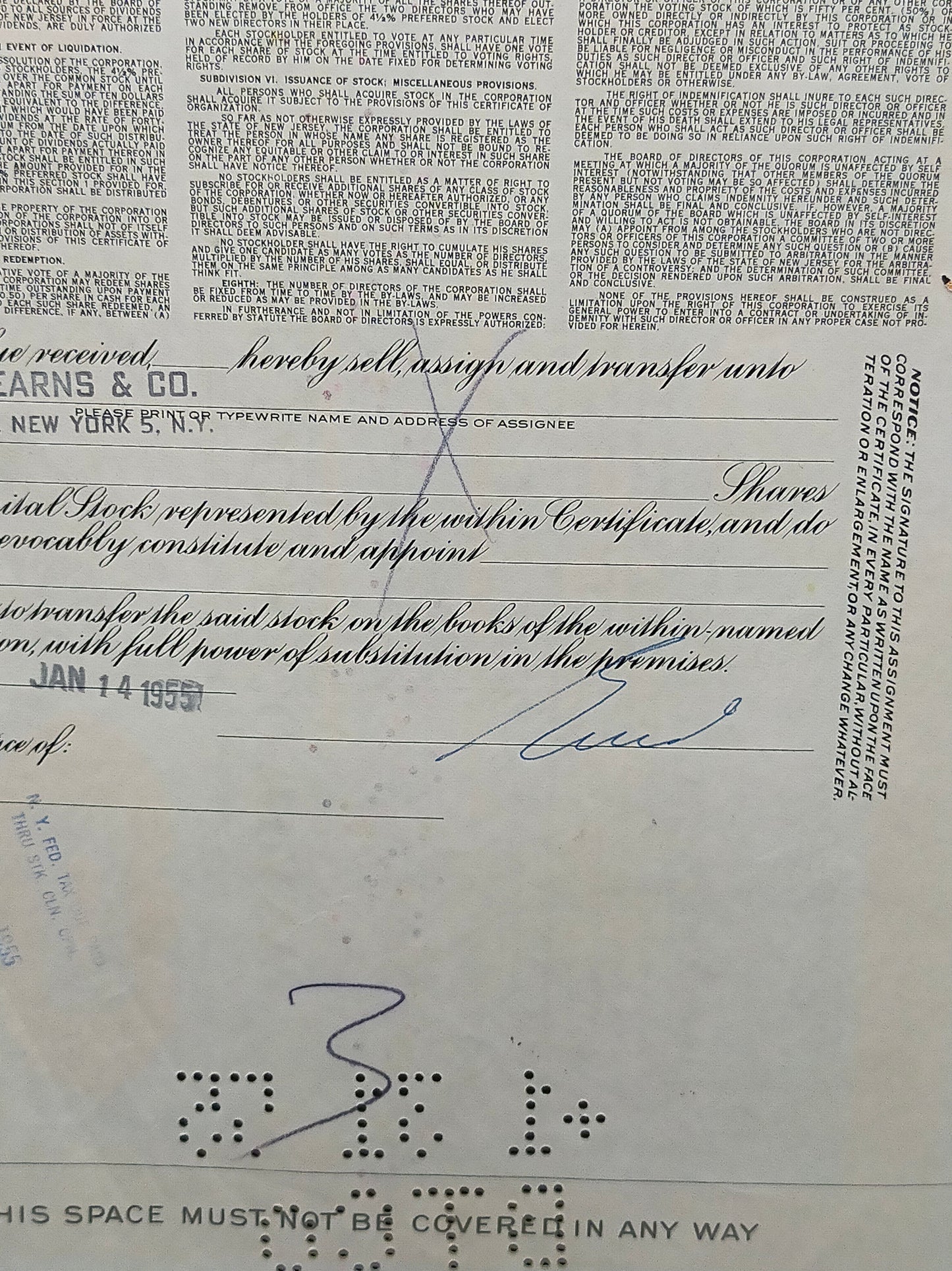 Historische United States Lines Company Aktie 100 Shares von 1955