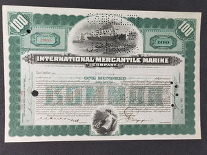 Historische Aktie International Mercantile Marine Co 100 Shares 1928