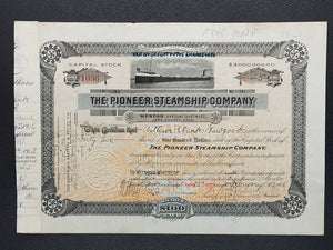 Historische Aktie The Pioneer Steamship Company 1916 Schiffahrt Scripophily