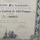 Historische Aktie Entreprises Maritimes Belges 500 Francs von 1919