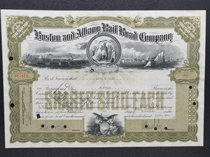 Historische Boston and Albany Rail Road Aktie von 1942 Scripophily