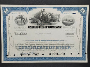 Historische United Fruit Company Aktie 100 Shares von 1970