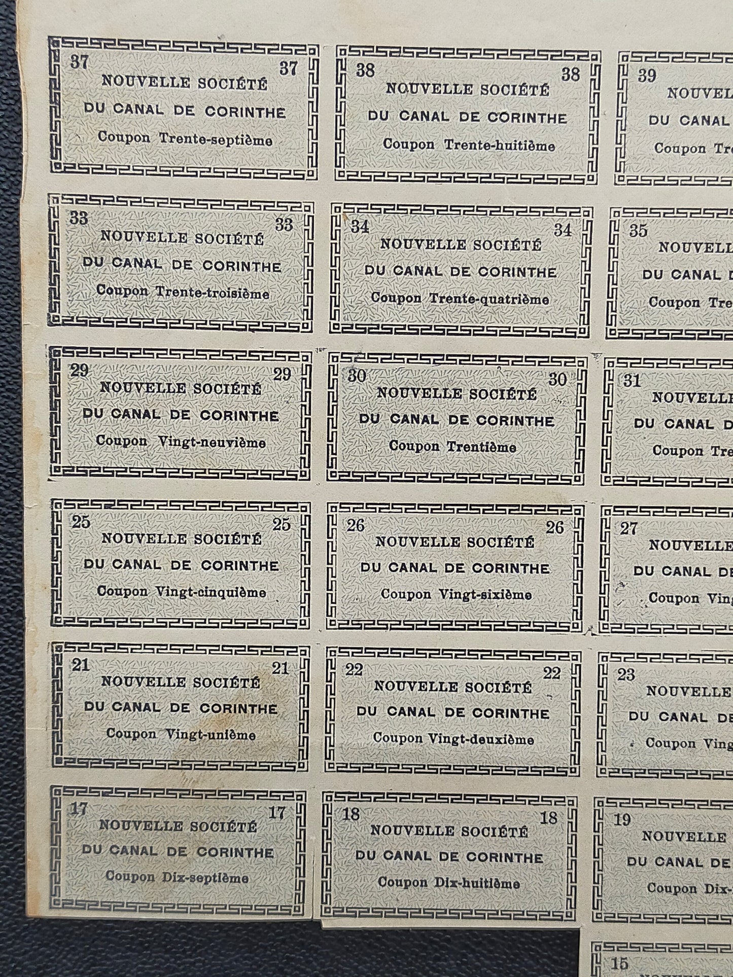 Historische Aktie der Korinth-Kanal-Gesellschaft von 1907