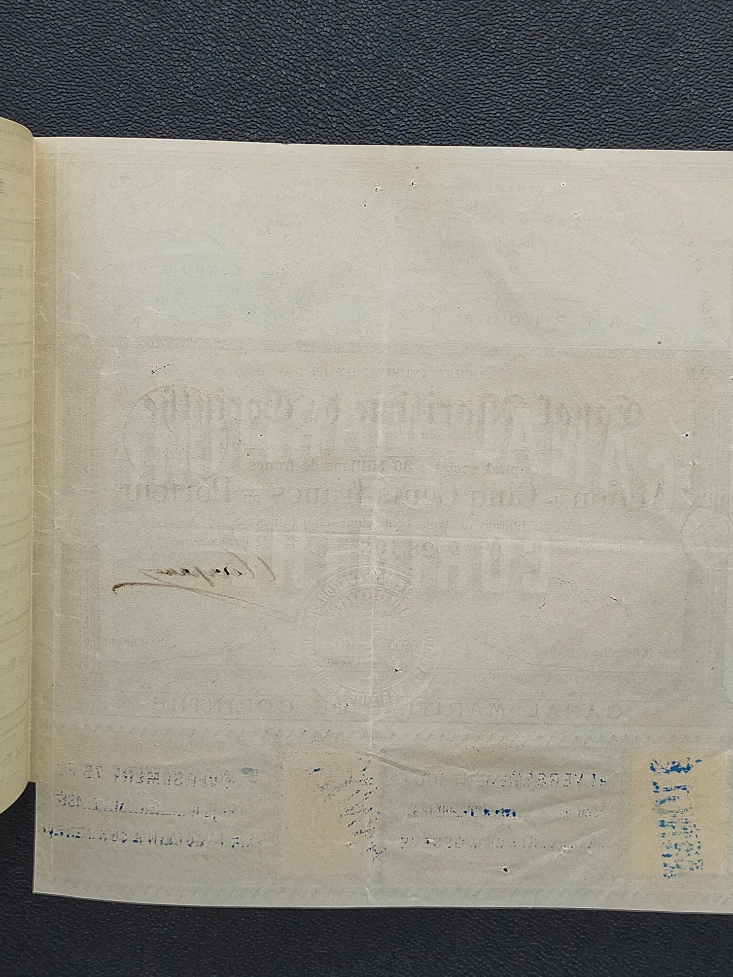 Historische Aktie Canal Maritime de Corinthe 1882