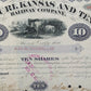 Historische Missouri, Kansas and Texas Railway Aktie von 1880