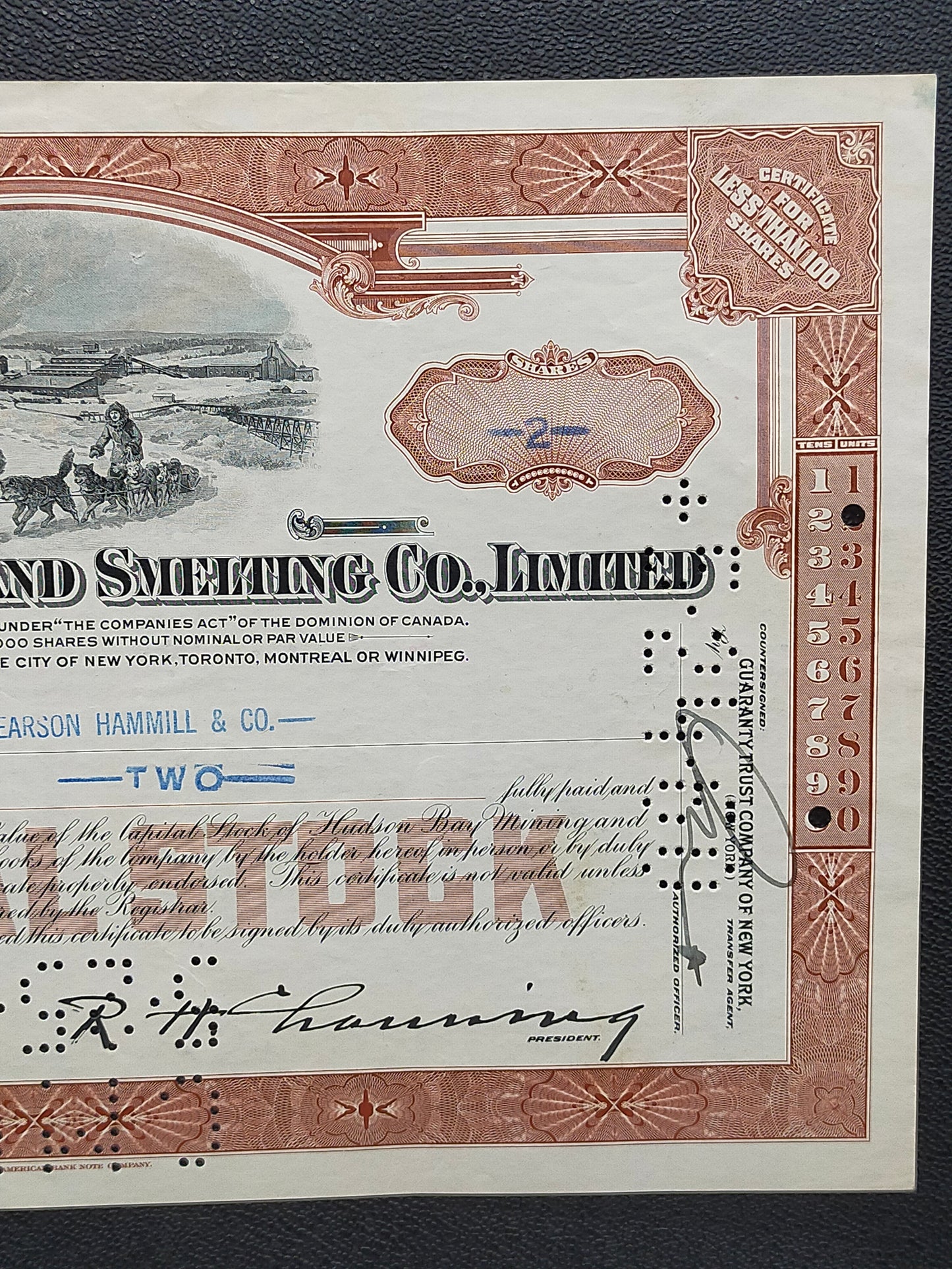 Historische Aktie Hudson Bay Mining & Smelting Co. 1956