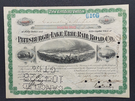 Titel Historische Aktie Pittsburgh & Lake Erie Rail Road Co. 1927