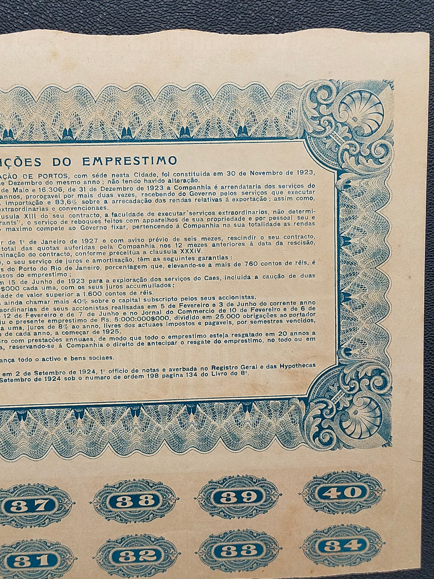Historische Brasilien Anleihe 1924 Brasileira de Exploração de Portos