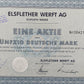 Historische Aktie Elsflether Werft AG 50 Deutsche Mark von 1990