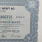 Historische Aktie Elsflether Werft AG 50 Deutsche Mark von 1990