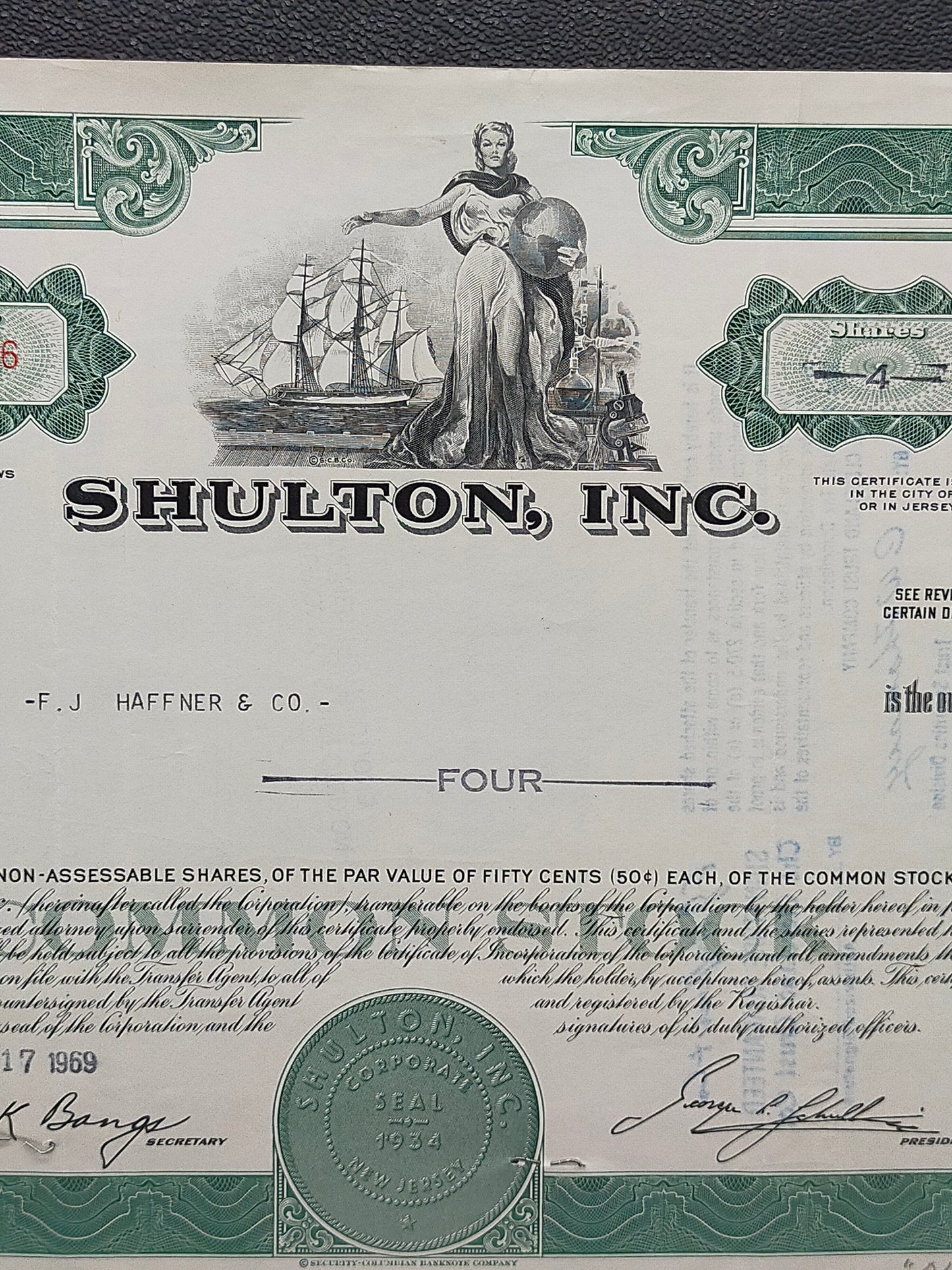 Historische Shulton, Inc. Aktie – Original von 1969 Old Spice Hersteller