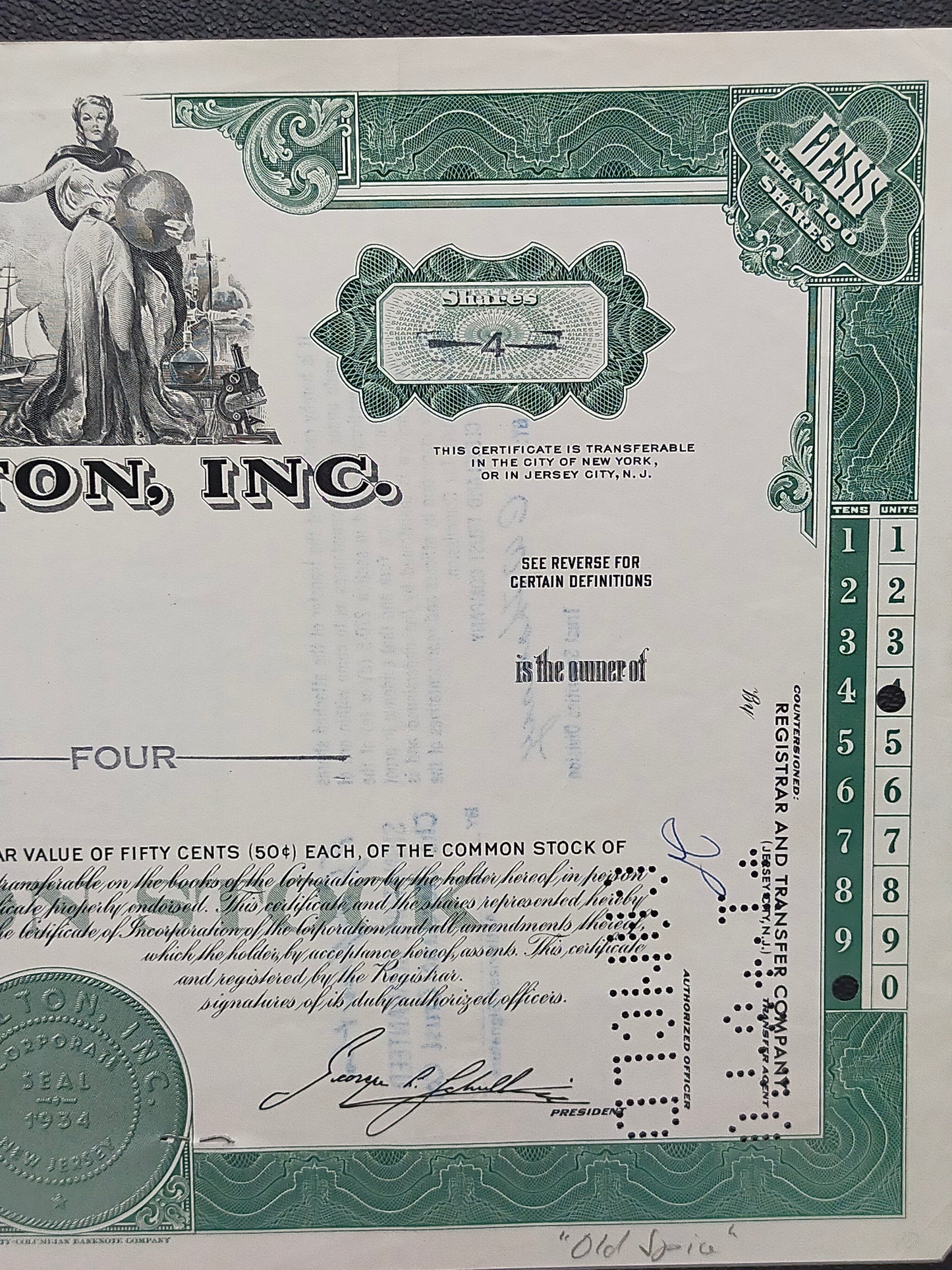 Historische Shulton, Inc. Aktie – Original von 1969 Old Spice Hersteller