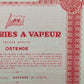 Historische Aktie Pêcheries à Vapeur Ostende Antikes Wertpapier