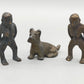 Antikes Bronze Figuren Set  2 Figuren und 1 Hund