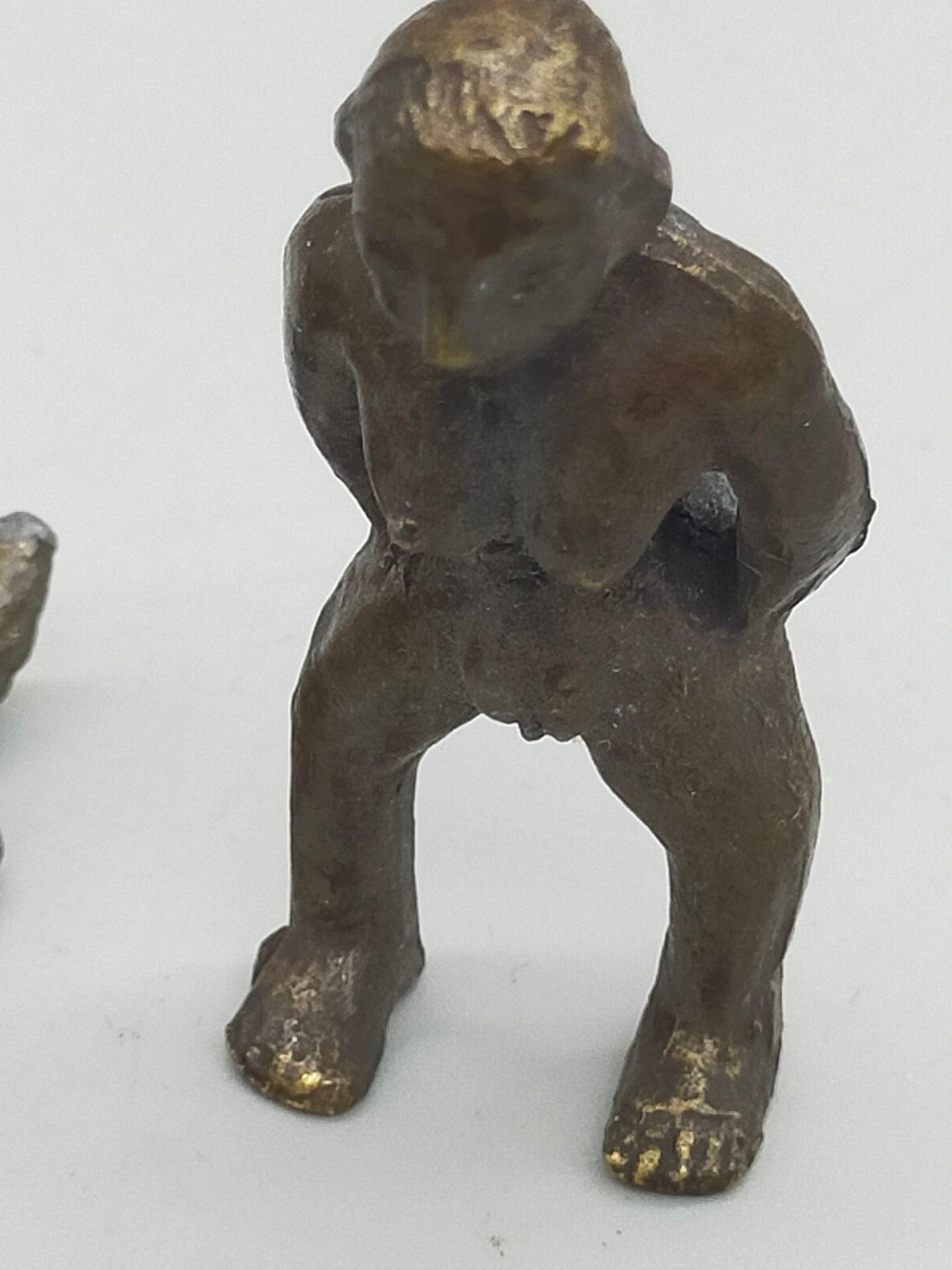 Antikes Bronze Figuren Set  2 Figuren und 1 Hund