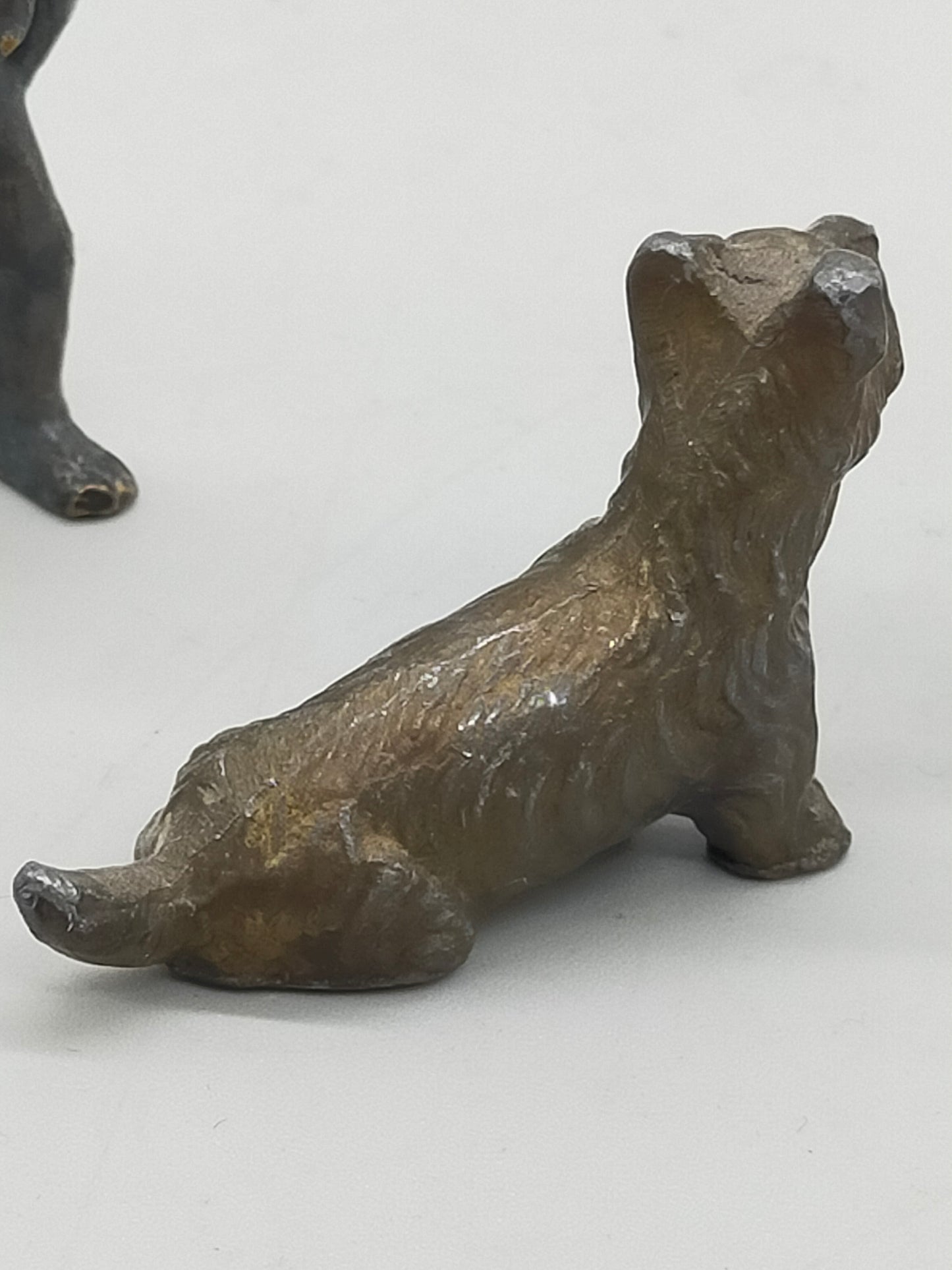 Antikes Bronze Figuren Set  2 Figuren und 1 Hund