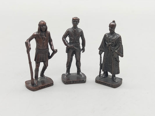 3 Vintage Bronze Figuren – Chato, Doc Holliday & Samurai 1