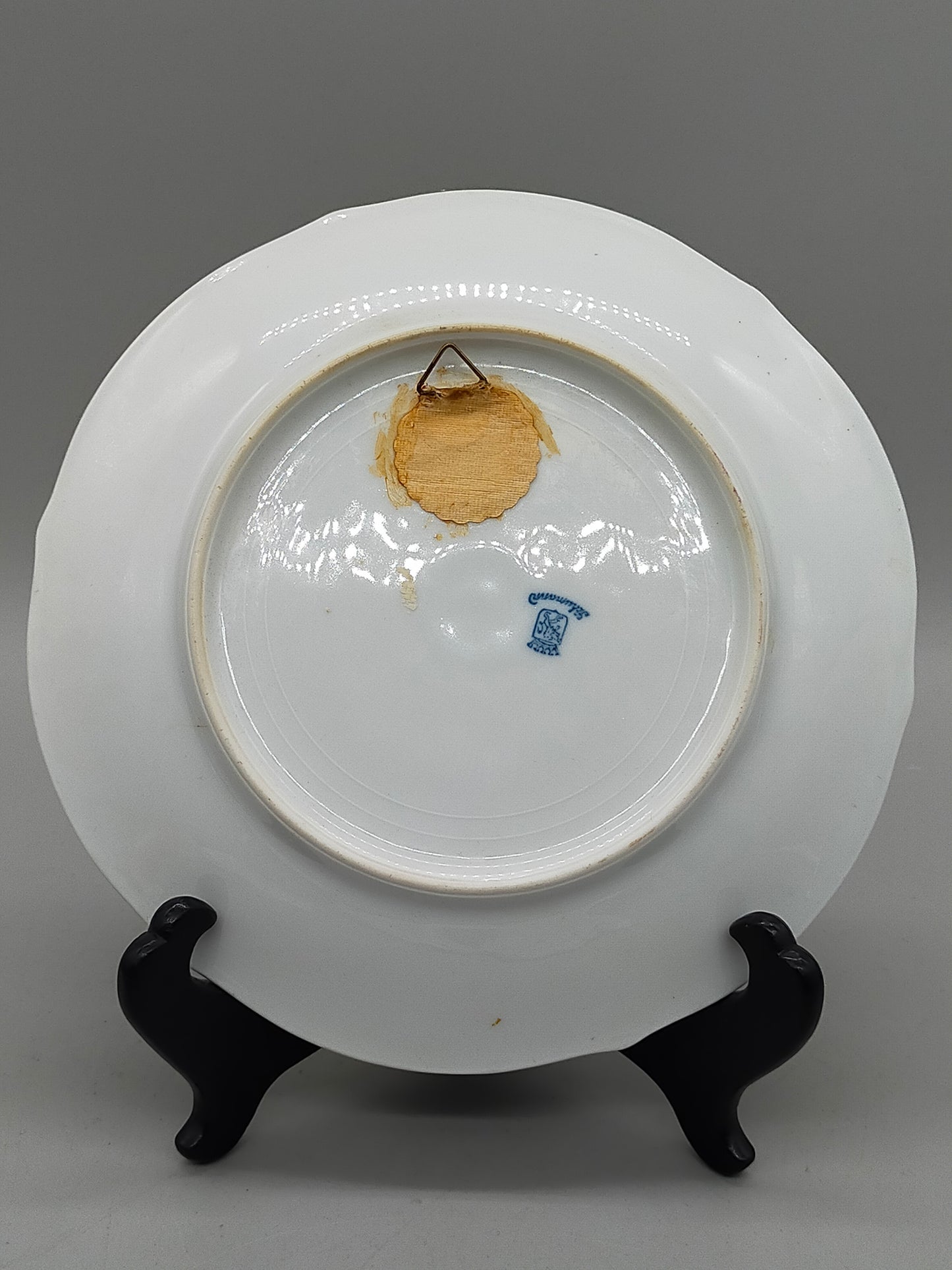 Schumann Porzellan Wandteller mit Fruchtmotiv Eleganter Goldrand