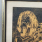 Originaler Grafik Lothar Werner Linolschnitt Leopard 1954
