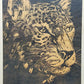 Originaler Grafik Lothar Werner Linolschnitt Leopard 1954