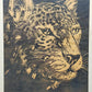 Originaler Grafik Lothar Werner Linolschnitt Leopard 1954
