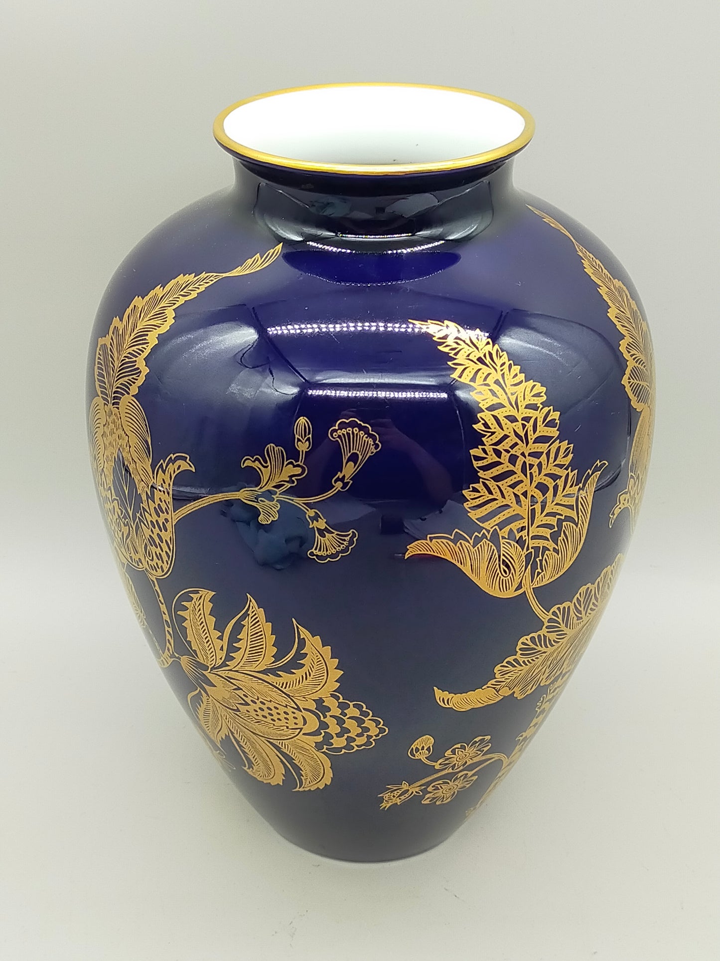 Edle Heinrich Germany Porzellan Vase – Echt Kobalt mit Golddekor