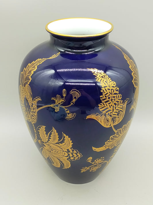 Edle Heinrich Germany Porzellan Vase – Echt Kobalt mit Golddekor