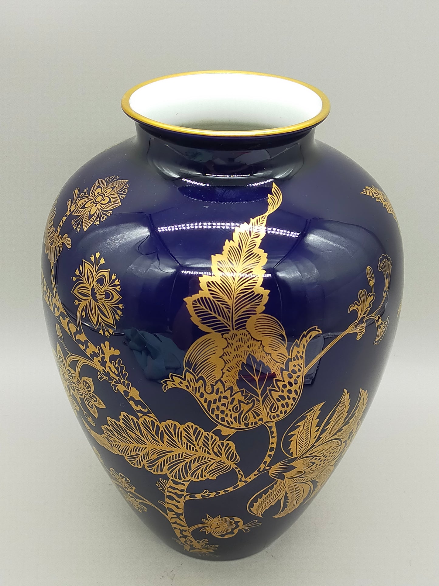 Edle Heinrich Germany Porzellan Vase – Echt Kobalt mit Golddekor