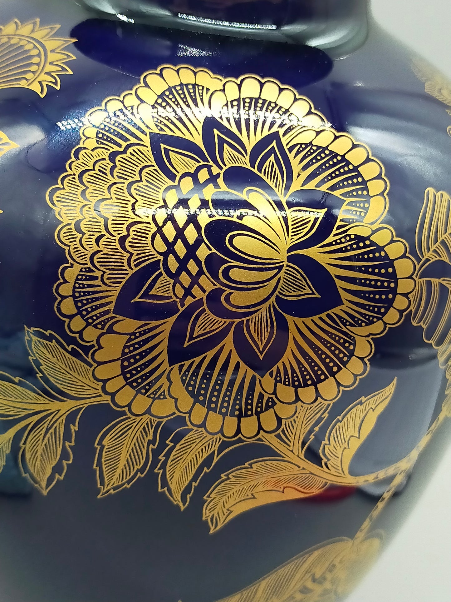 Edle Heinrich Germany Porzellan Vase – Echt Kobalt mit Golddekor