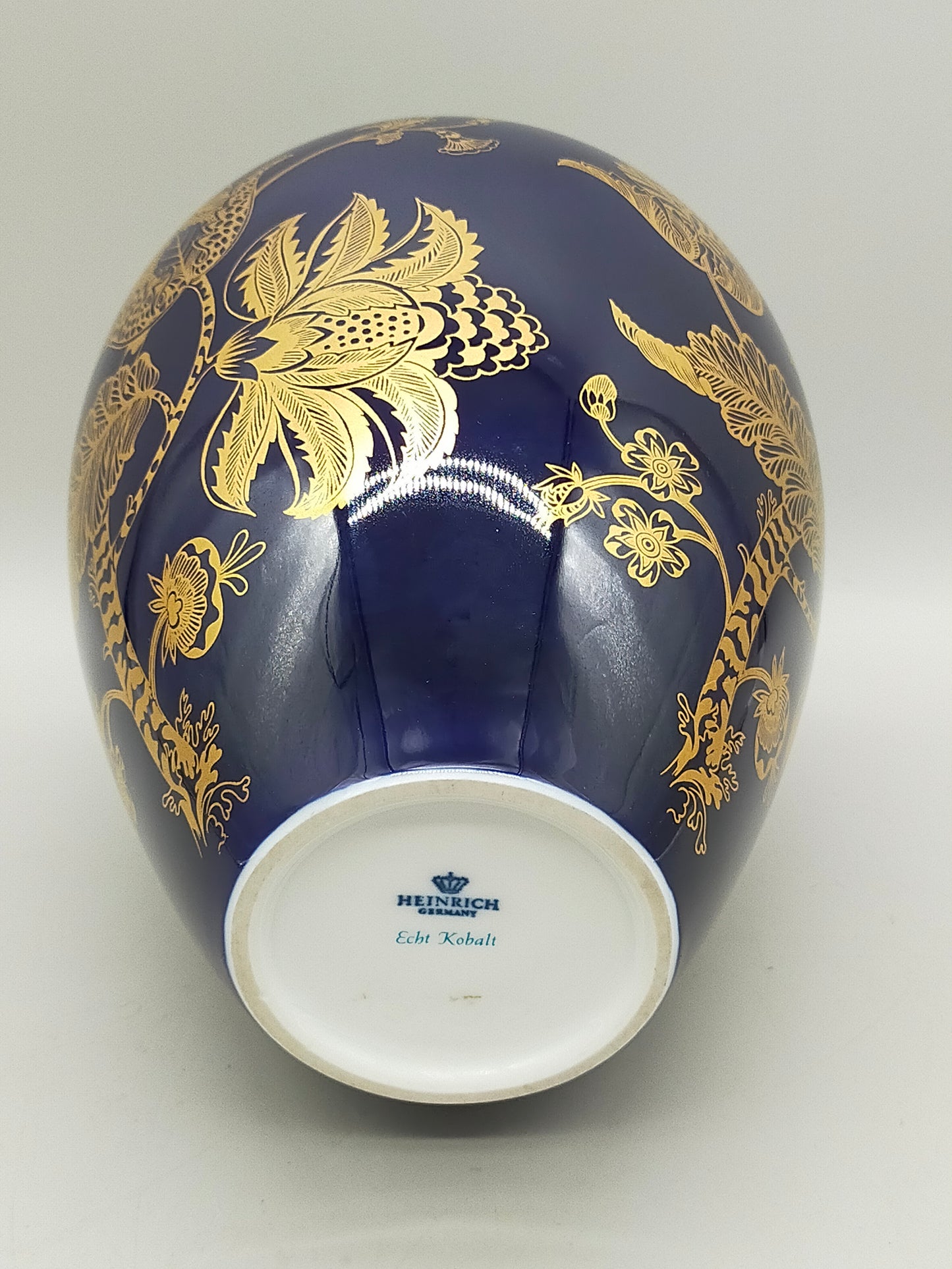 Edle Heinrich Germany Porzellan Vase – Echt Kobalt mit Golddekor