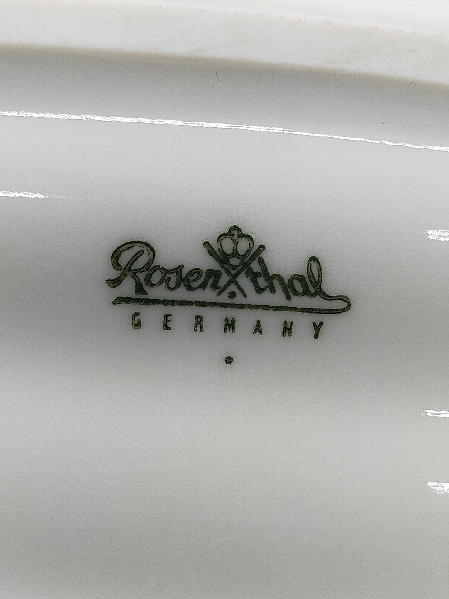 Elegante Rosenthal Porzellan Servierschale Weißes Blatt
