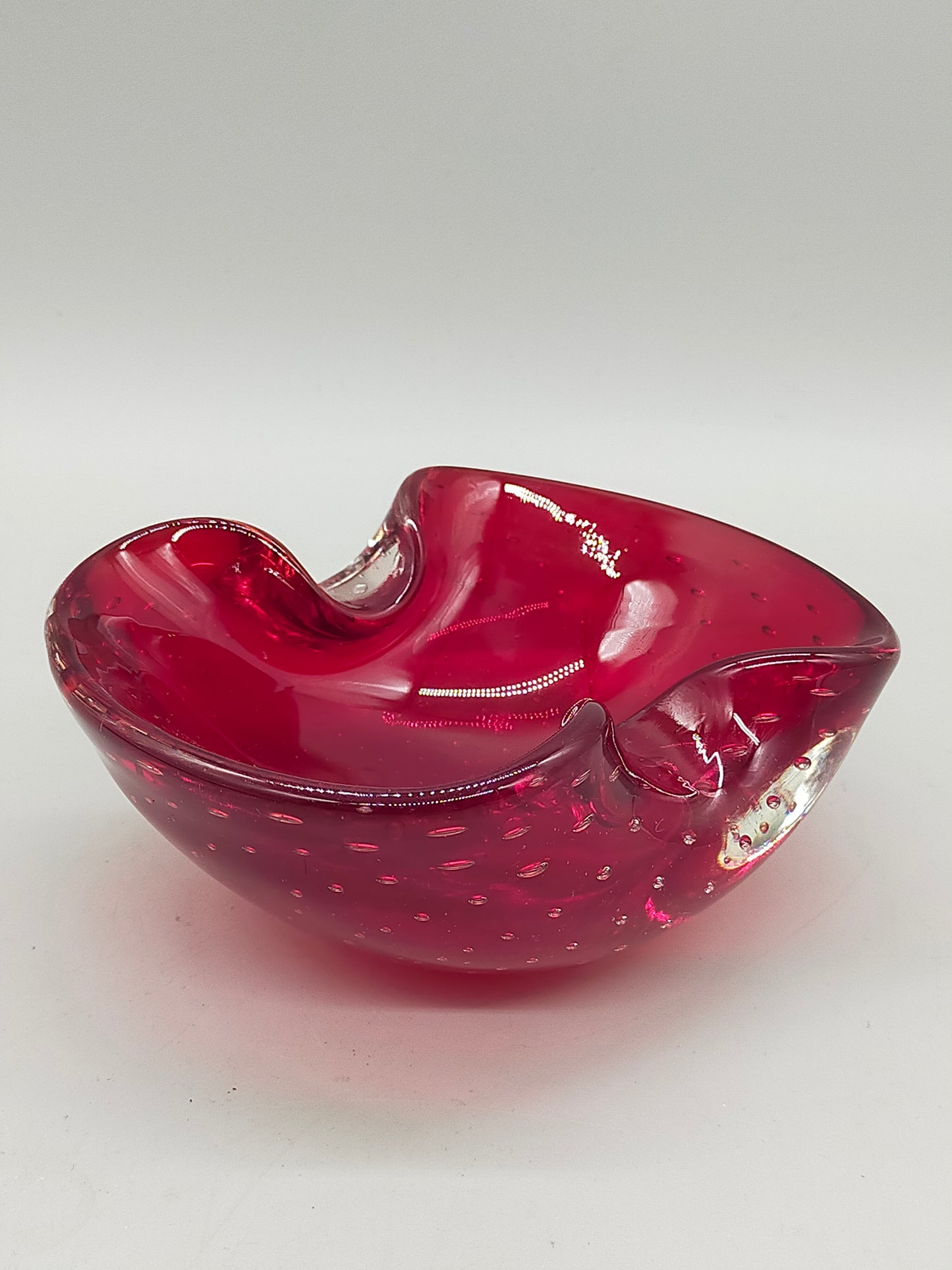 Murano Sommerso Schale – Rote Vintage Glas Schale
