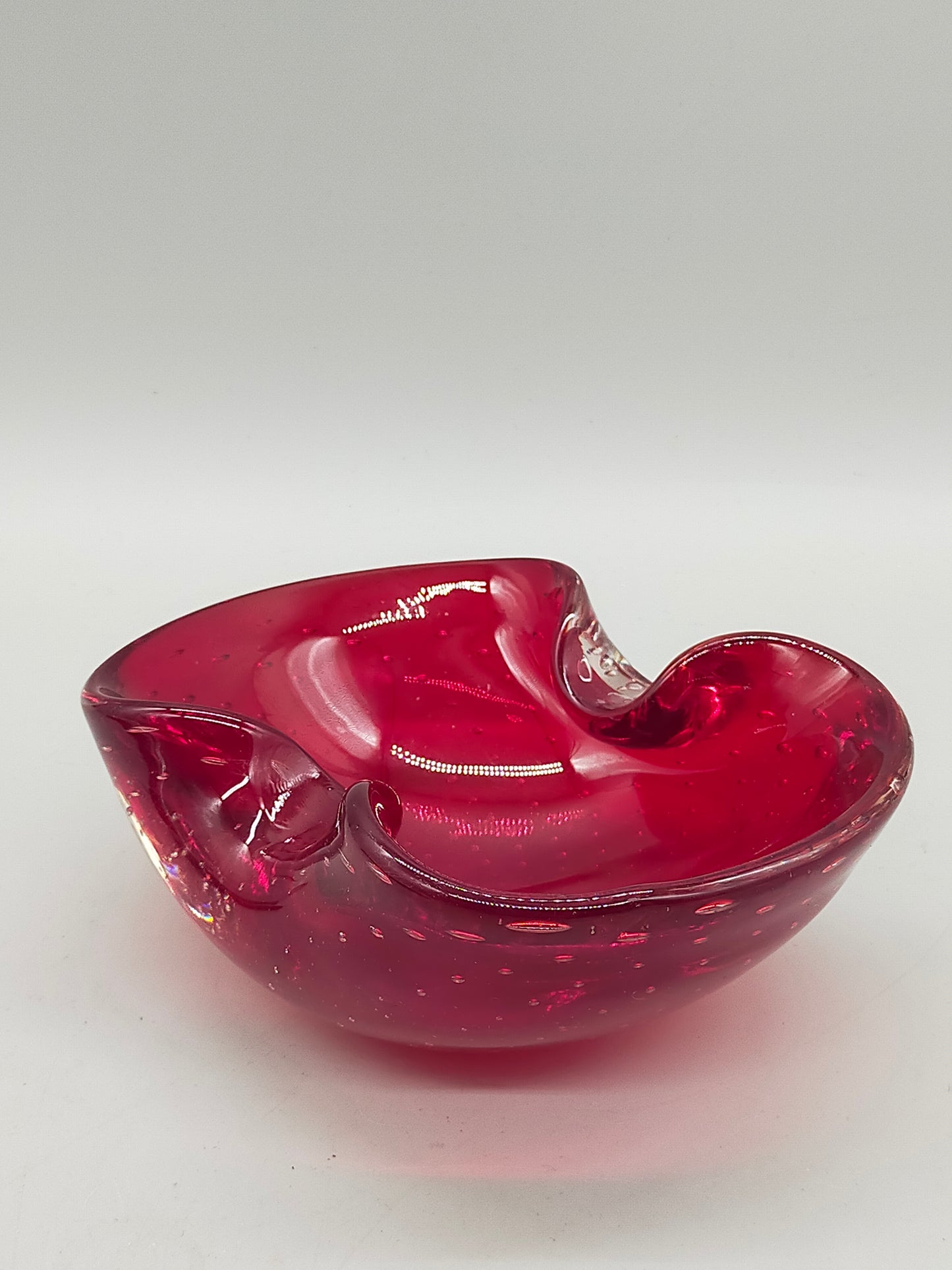Murano Sommerso Schale – Rote Vintage Glas Schale